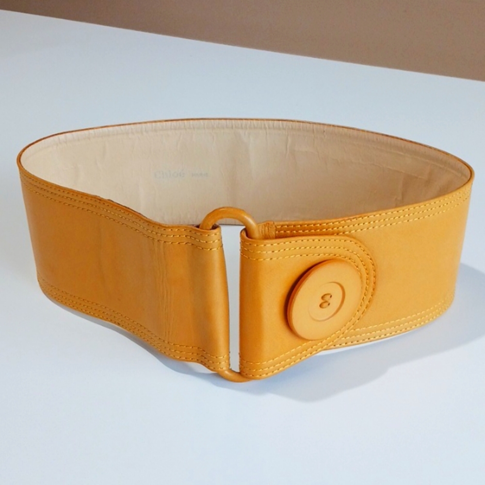 Chloe Tan Leather Belt